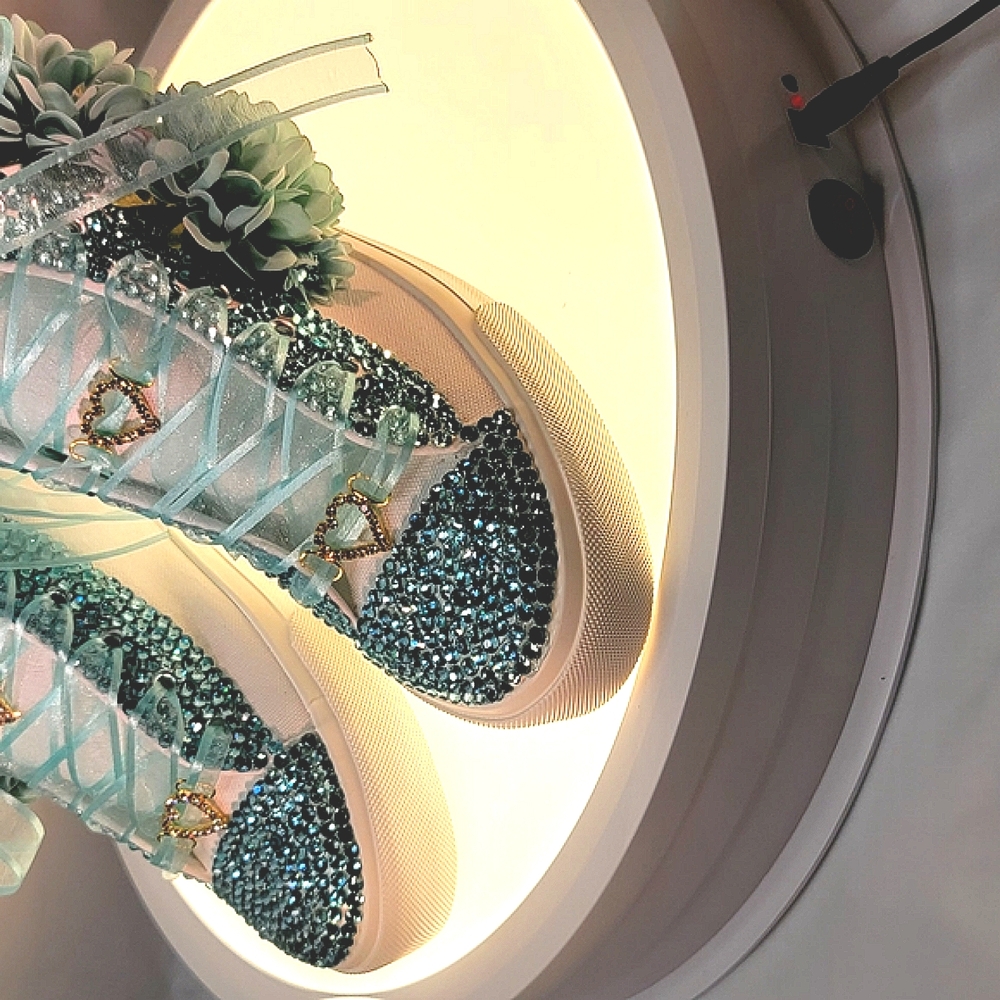Elegant Crystal Embellished Sneakers - Picture 2 of 12